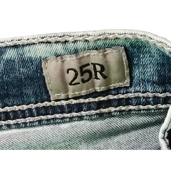 BKE Denim Aiden Distressed Acid Washed Jeans 25R - Picture 3 of 7